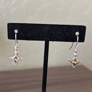 Faceted Citrine Drop Earrings on Sterling‎ Earwires NWT